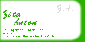 zita anton business card